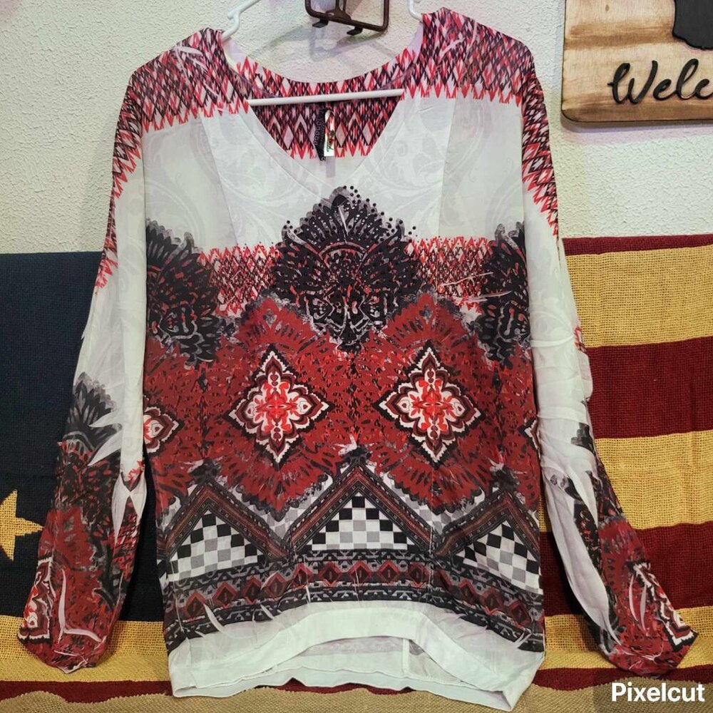 gorgeous PETROL Western show shirt/ going out. size M